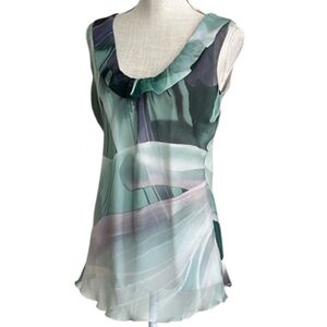 Armani Collezioni Green and White Camisole